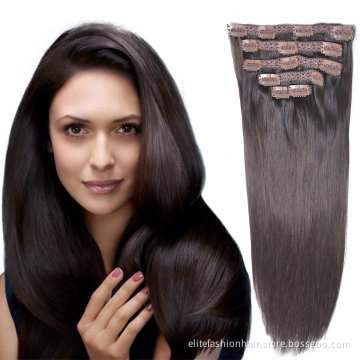Double Drawn Remy Seamless Clip in 100% Human Hair Extensions 7pcs 120gram 12inch-30inch European Hair Soft clip in hair